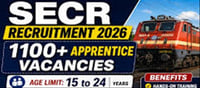 🚆 SECR Recruitment 2026: Railway Opens 1,191 Vacancies – Golden Opportunity for Job Seekers